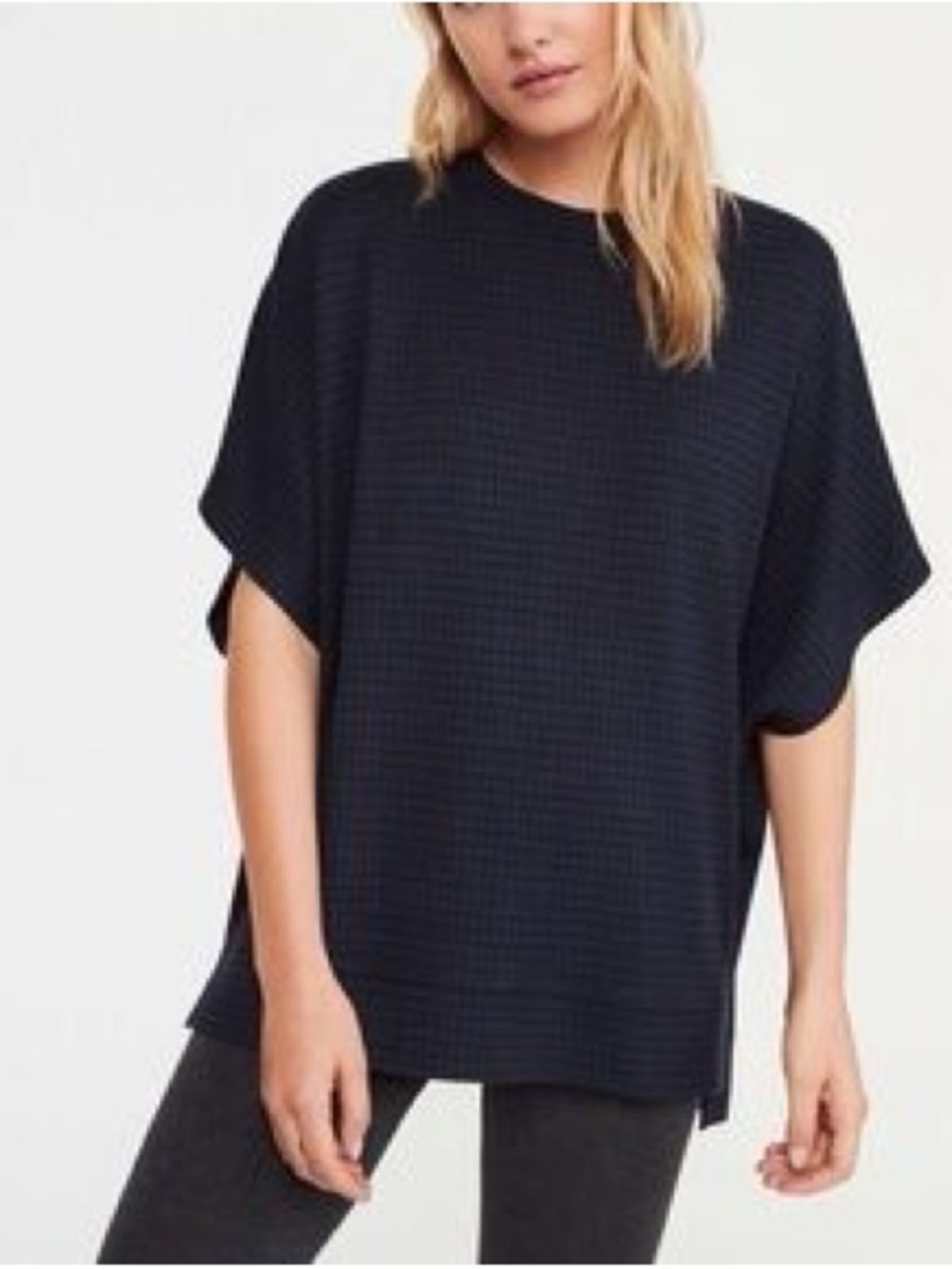 Lou & Grey Navy  & Black plaid Relaxed Tunic Soft fabric